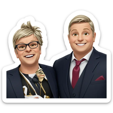 smiling boys in formal attire sticker
