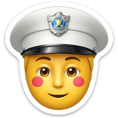 Emoji mit Händen nach oben, als würde er sich vor der Polizei ergeben  sticker
