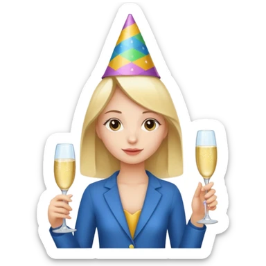 girl with Champagne bottle sticker