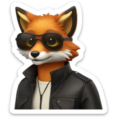 Fox lunettes black blouson sticker