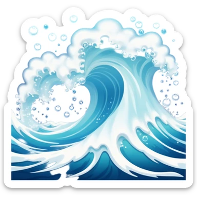 An ocean at a rolling boil with a lot of bubbles errupting from it sticker