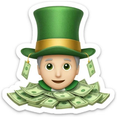 gorro de mago lleno de dolares sticker