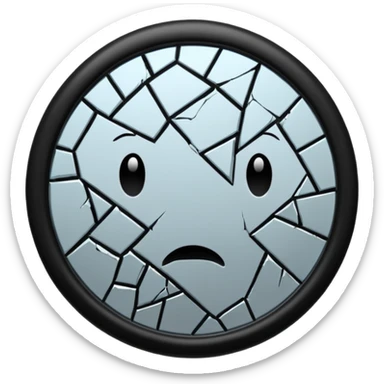 emo mirror with a cracked surface sticker