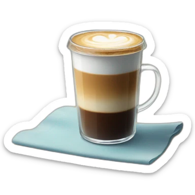 glass of coffee stands on the seashore sticker