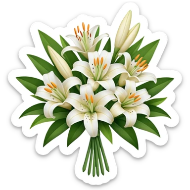 Big white bouquet of Lillie’s  sticker
