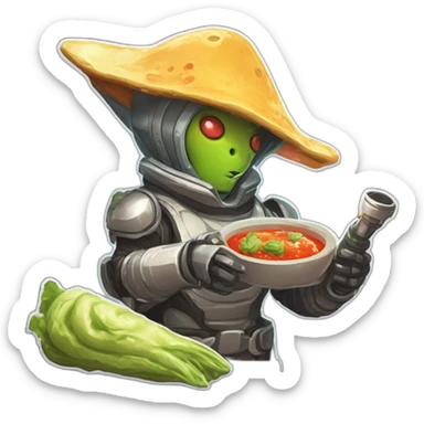 alien food scifi roguelike rpg style inspired by slay thee spire sticker