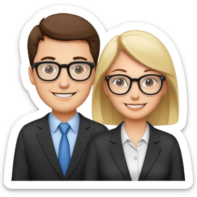 two Bestie man and woman coworkers teacher sarcastic sticker