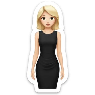 Blonde women, Long black tight sleveless dress sticker