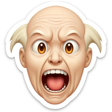 face screaming in fear sticker