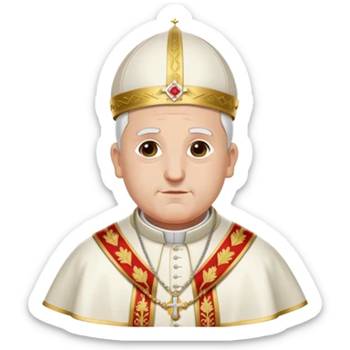 Pope with traditional white mitre and papal vestments sticker