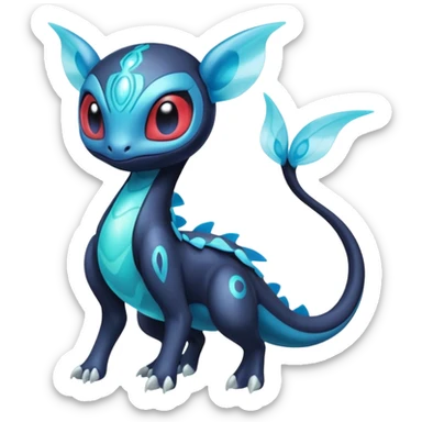 Iridescent Translucent Bioluminescent Diaphanous Meloetta-Salamence-Stitch-Toothless-Fakémon-creature-hybrid sticker