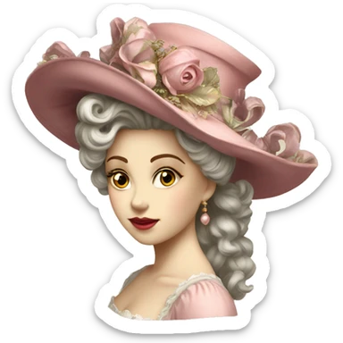 Vintage rococo (hat only) sticker