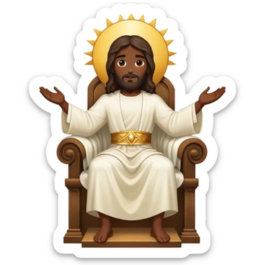 Dark skin Jesus on his heavenly Throne  sticker