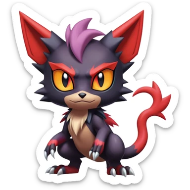 Edgy Cute Cool Kawaii Litten-Noivern-Zoroark-Noibat-Pokemon Full Body  sticker
