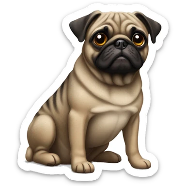 Brindle pug sticker