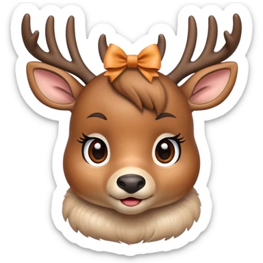 Cute deer with bow sticker