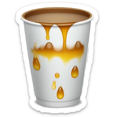 a cup of liquid spilled sticker