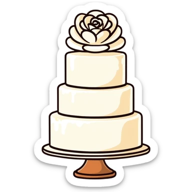 white wedding cake with pearl decorations sticker