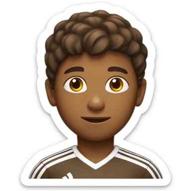 brown boy wearing soccer outfit with a football in his hand sticker