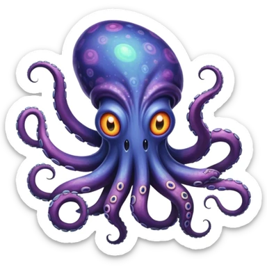 Psychedelic Cosmic Horror – A multi-eyed, tentacle-covered monstrosity with skin that shifts between dimensions, radiating colors the human mind can’t comprehend. sticker