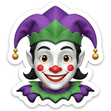 make a black and white jester sticker