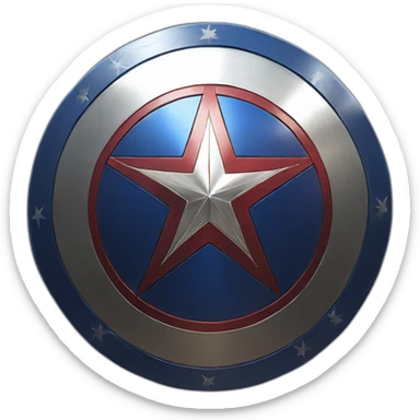 captain america type shield with the Facebook/META logo replacing the star in the middle sticker