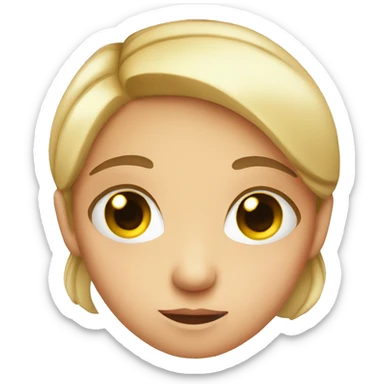 Girl with eyes sparkling because of the emotion sticker