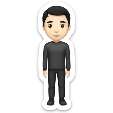 emoji man light skin and black hair, CUERPO COMPLETO, SOLO EL EMOJI SIN NINGUNA EXPRECION sticker