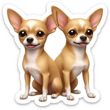 Two tan chihuahuas  sticker