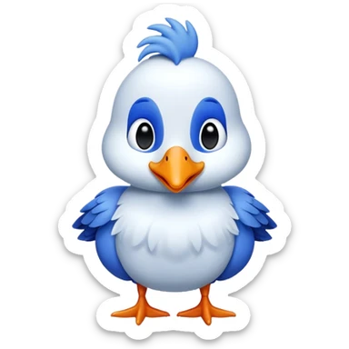 Blue silly Goose  sticker