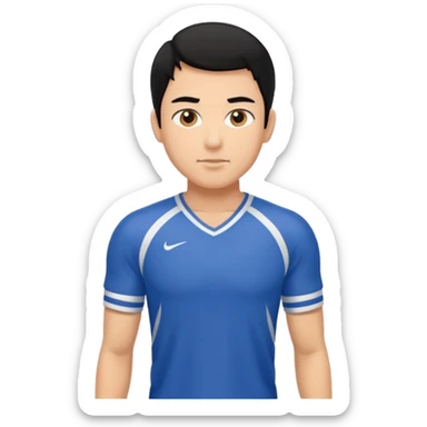 mach mir eine sportiliche männliche person mit schwarzen haaren sticker