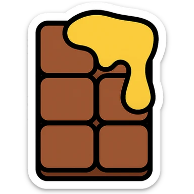 chocolate bar with honey on top sticker
