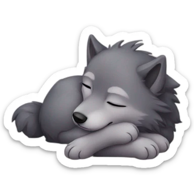 Chibi wolf sleeping sticker