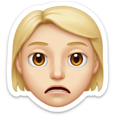 face biting its lip, looking uncertain and cautious sticker