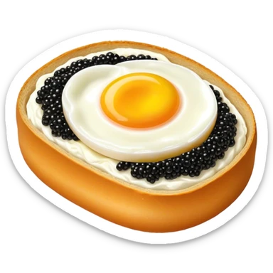Bread with caviar and egg sticker