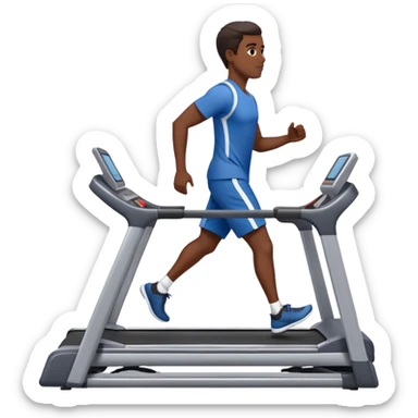 Modern incline treadmill, Dominican guy, black guy walking up on treadmill sticker