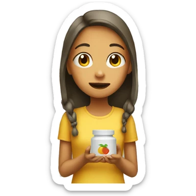 Girl Taking Vitamins  sticker