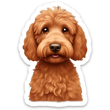Red Labradoodle with two bows in her hair  sticker