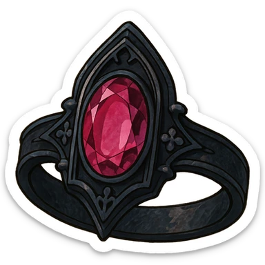 gothic ring, black and pink colors sticker