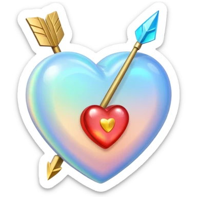 Opal heart with arrow through it  sticker