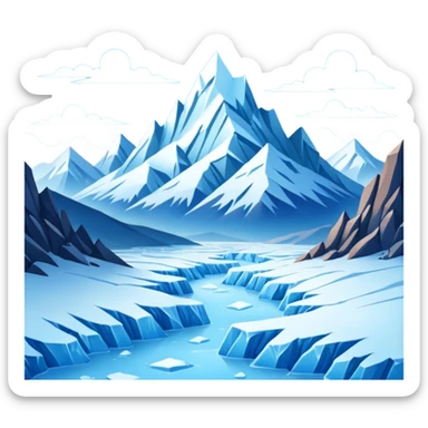Ice Planet – frozen surface, icy mountains, blizzards sticker