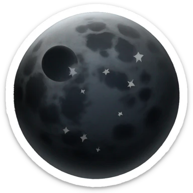 Black moon with stars sticker