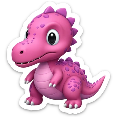 pink stuffed dinosaur sticker