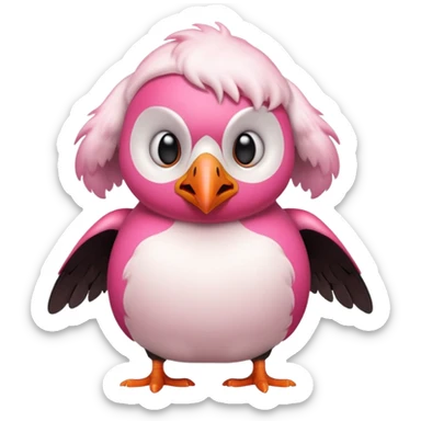 pink puffin angry steam sticker