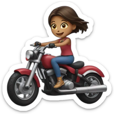 little girl riding motorcycle sticker