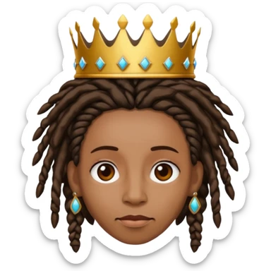 Black Nan with dreads and a crown  sticker