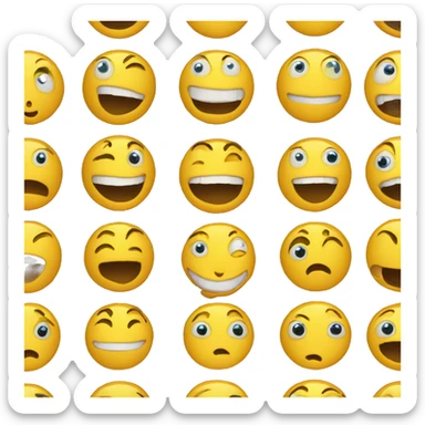 Yellow emoji open mouth no teeth with eyes looking up sticker