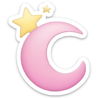 Pink stars with moon  sticker