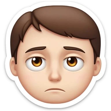 Glaring sad face sticker