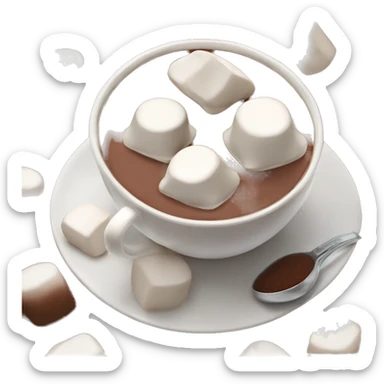 Hot chocolate marshmallows sticker